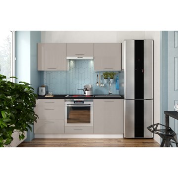 Küchenzeile CELESTE 180 cm glänzend taupe