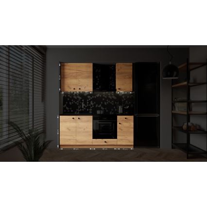 Küchenzeile CLAIRE 180 cm, Craft-Eiche