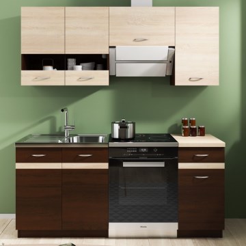 Küchenzeile VALERIA 180 cm Sonoma-Eiche/Braun
