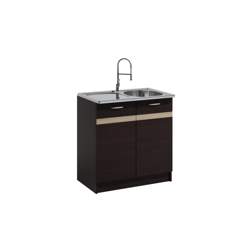 Küchenzeile VALERIA 180 cm Sonoma-Eiche/Braun