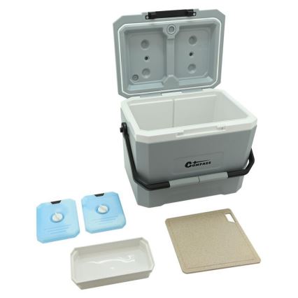 Kühlbox mit Kühlakku, 16 l, grau