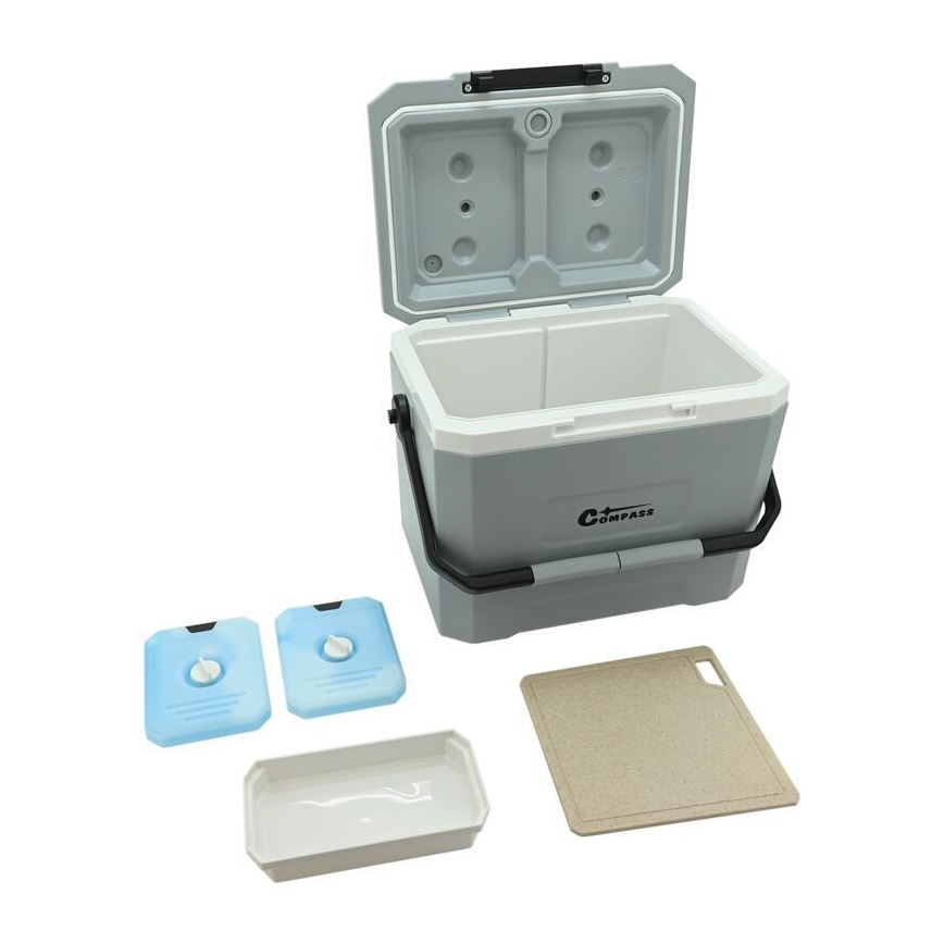 Kühlbox mit Kühlakku, 16 l, grau
