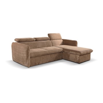 L-förmige, klappbare Eck-Sitzgruppe mit Stauraum BEJA beige rechts