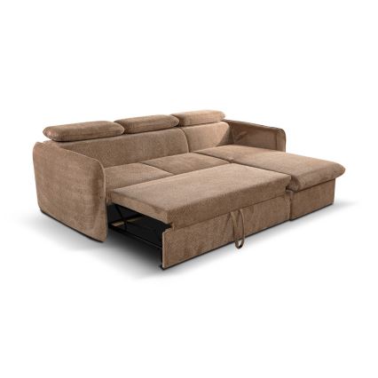 L-förmige, klappbare Eck-Sitzgruppe mit Stauraum BEJA beige rechts