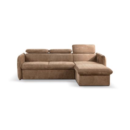 L-förmige, klappbare Eck-Sitzgruppe mit Stauraum BEJA beige rechts
