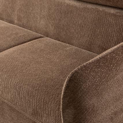 L-förmige, klappbare Eck-Sitzgruppe mit Stauraum BEJA beige rechts