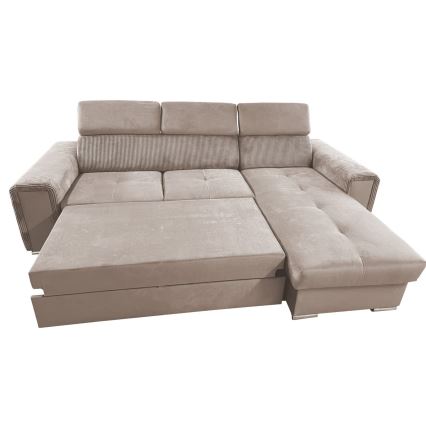 L-förmige, klappbare Universal-Ecksitzgruppe mit Stauraum SALVADA beige