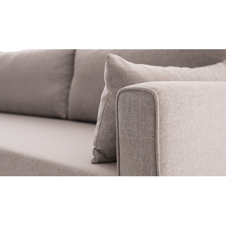 L-förmiges Ecksofa KORFU, cremefarben, linksseitig