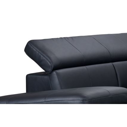 L-förmiges Klapp-Ecksofa aus Leder SALERNO II links schwarz
