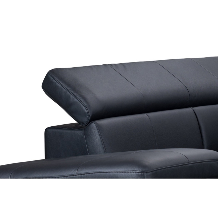 L-förmiges Klapp-Ecksofa aus Leder SALERNO II links schwarz