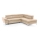 L-förmiges Klapp-Ecksofa aus Leder SALERNO II rechts beige