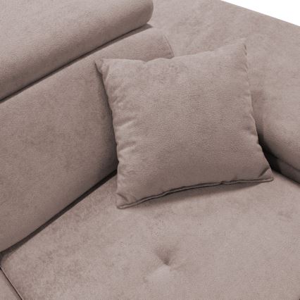 L-förmiges Klapp-Ecksofa mit Stauraum CASTELO links rosa