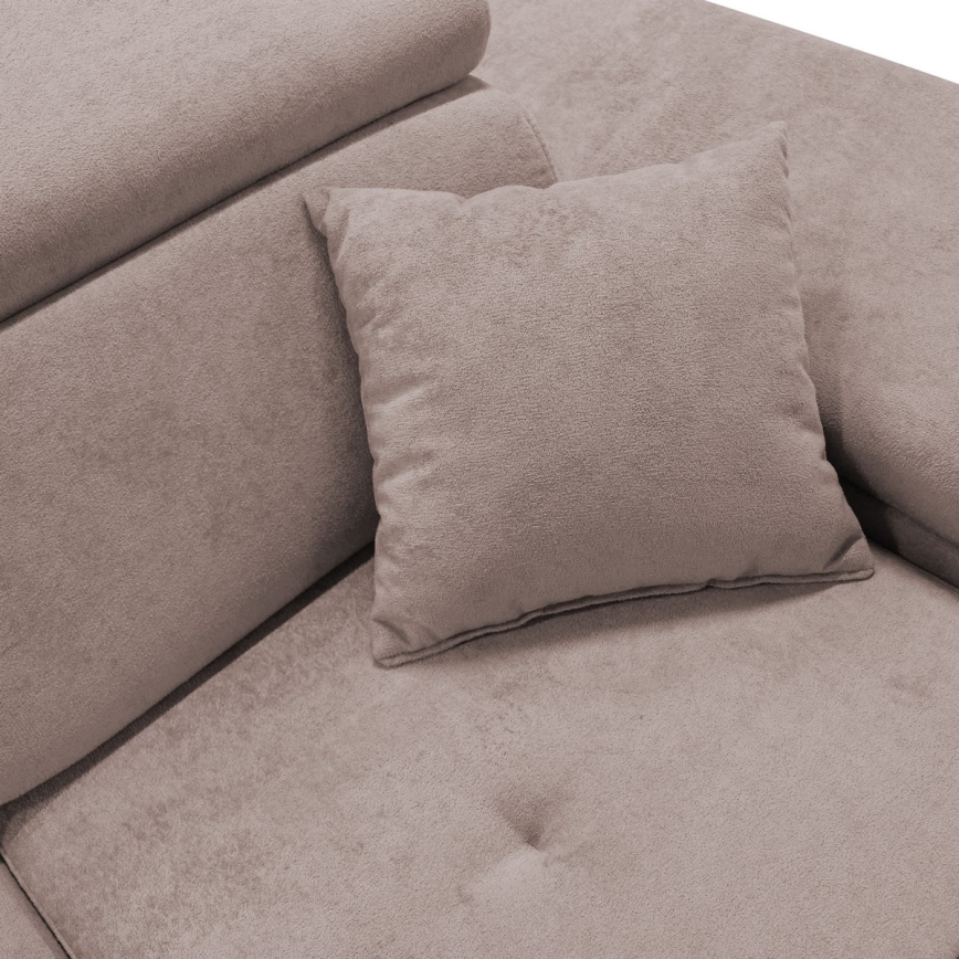 L-förmiges Klapp-Ecksofa mit Stauraum CASTELO links rosa
