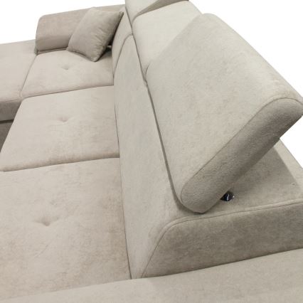 L-förmiges, klappbares Eck-Polstersofa CASTELO links grau
