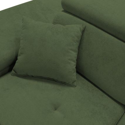 L-förmiges, klappbares Eck-Polstersofa CASTELO links grün