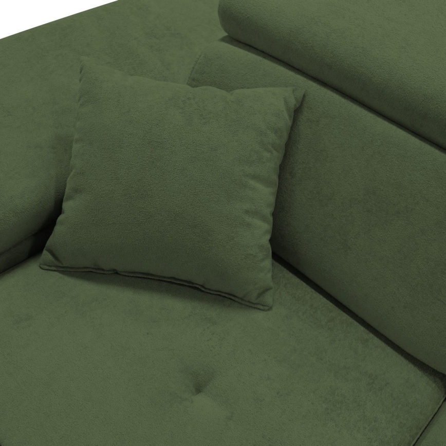 L-förmiges, klappbares Eck-Polstersofa CASTELO links grün