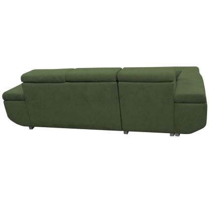L-förmiges, klappbares Eck-Polstersofa CASTELO links grün