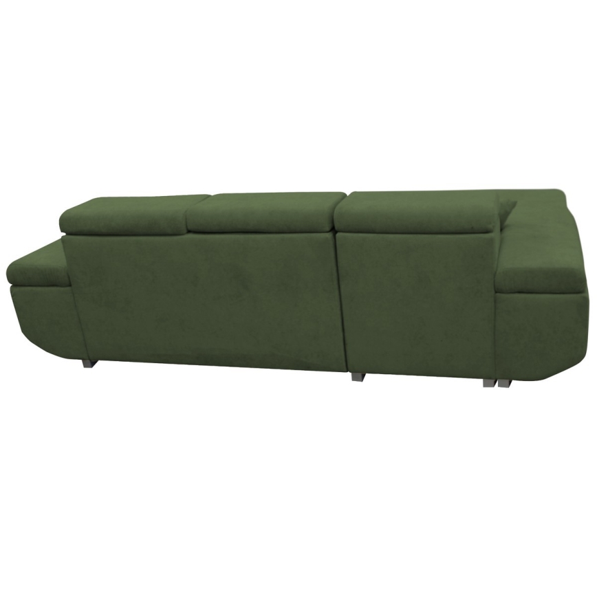 L-förmiges, klappbares Eck-Polstersofa CASTELO links grün