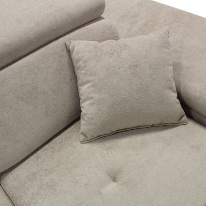 L-förmiges, klappbares Eck-Polstersofa CASTELO rechts grau