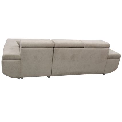 L-förmiges, klappbares Eck-Polstersofa CASTELO rechts grau