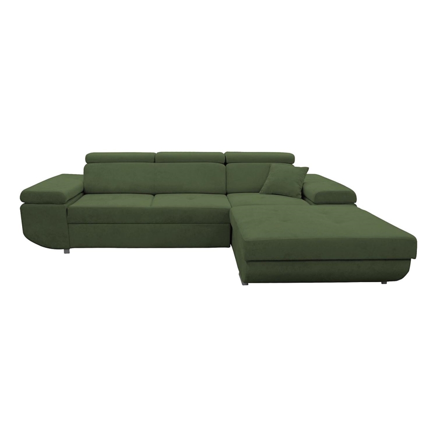 L-förmiges, klappbares Eck-Polstersofa CASTELO rechts grün