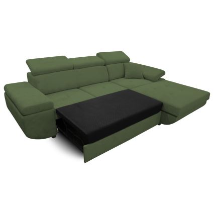 L-förmiges, klappbares Eck-Polstersofa CASTELO rechts grün