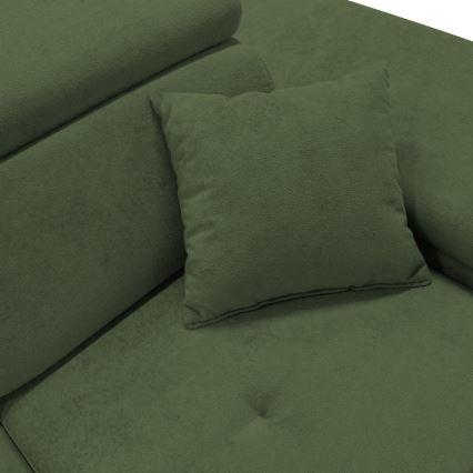 L-förmiges, klappbares Eck-Polstersofa CASTELO rechts grün