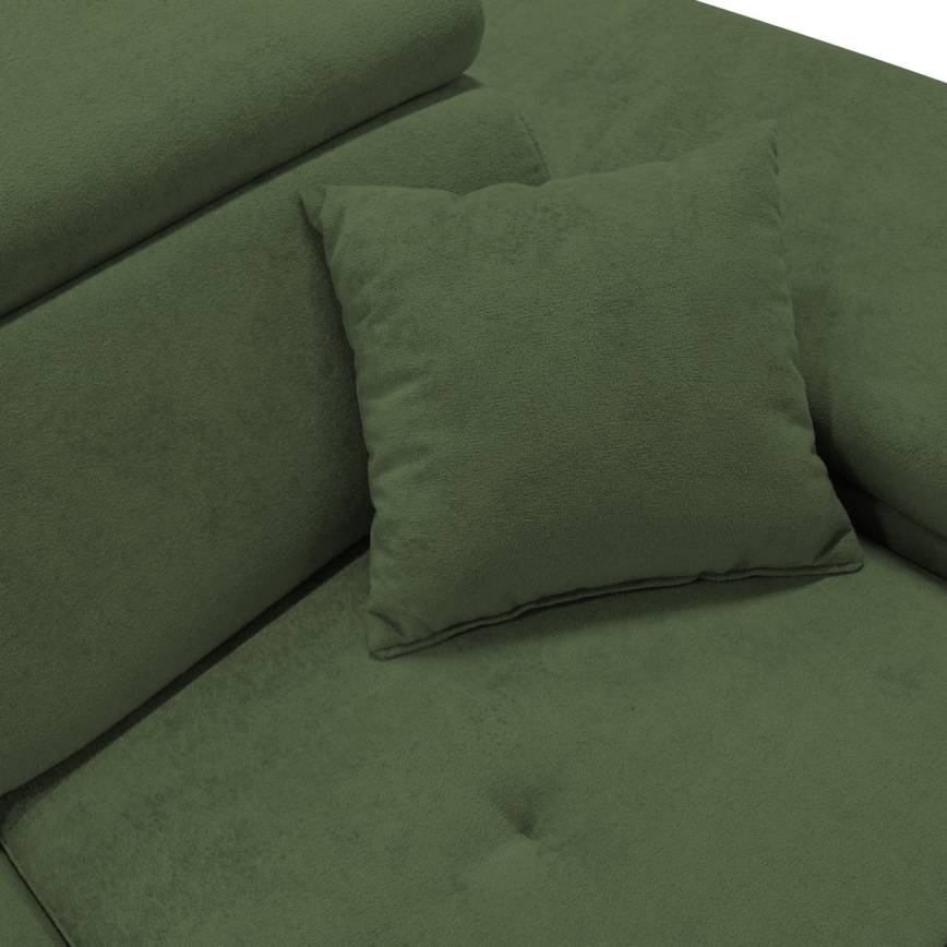 L-förmiges, klappbares Eck-Polstersofa CASTELO rechts grün