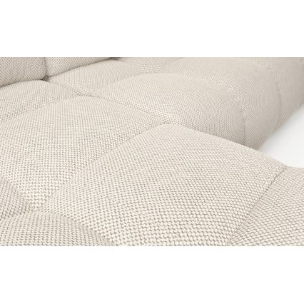 L-förmiges, klappbares Eck-Polstersofa mit Stauraum ALMADA links hellbeige
