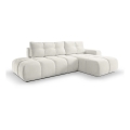 L-förmiges, klappbares Eck-Polstersofa mit Stauraum ALMADA rechts beige