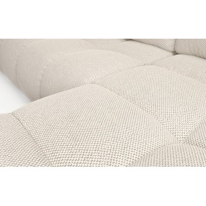 L-förmiges, klappbares Eck-Polstersofa mit Stauraum ALMADA rechts hellbeige