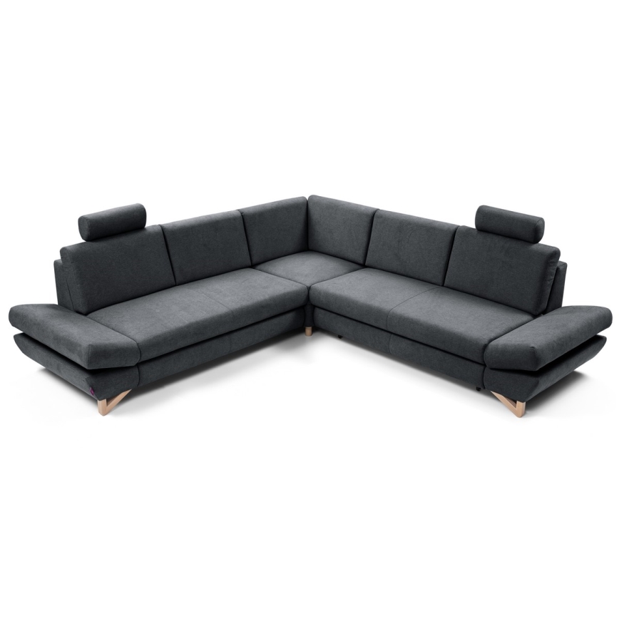 L-förmiges, klappbares Eck-Polstersofa mit Stauraum AVESTA rechts anthrazit