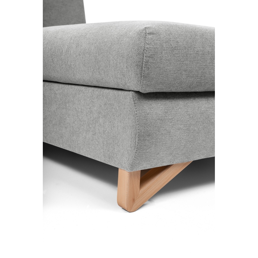 L-förmiges, klappbares Eck-Polstersofa mit Stauraum AVESTA rechts grau