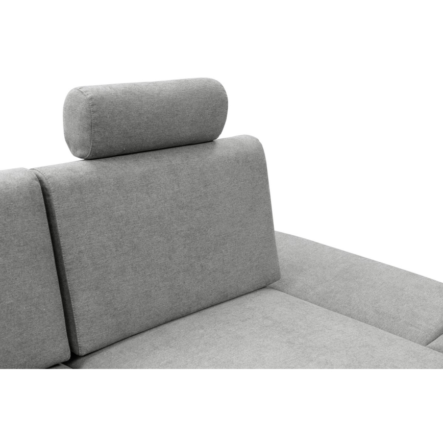 L-förmiges, klappbares Eck-Polstersofa mit Stauraum AVESTA rechts grau