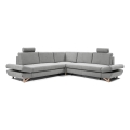 L-förmiges, klappbares Eck-Polstersofa mit Stauraum AVESTA rechts grau