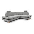 L-förmiges, klappbares Eck-Polstersofa mit Stauraum AVESTA rechts grau