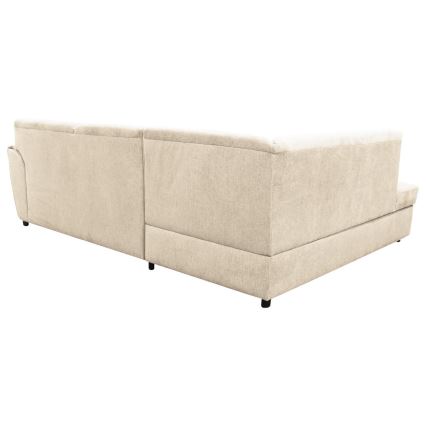 L-förmiges, klappbares Eck-Polstersofa SERPA links beige