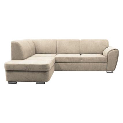 L-förmiges, klappbares Eck-Polstersofa SERPA links beige