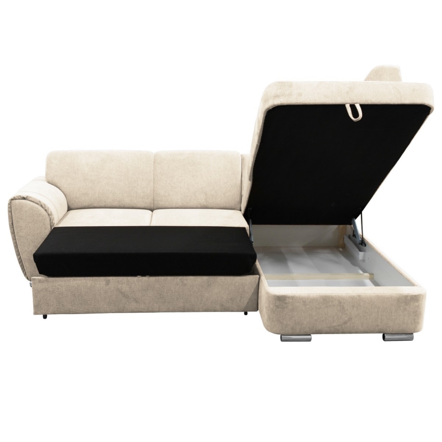 L-förmiges, klappbares Eck-Polstersofa SERPA rechts beige