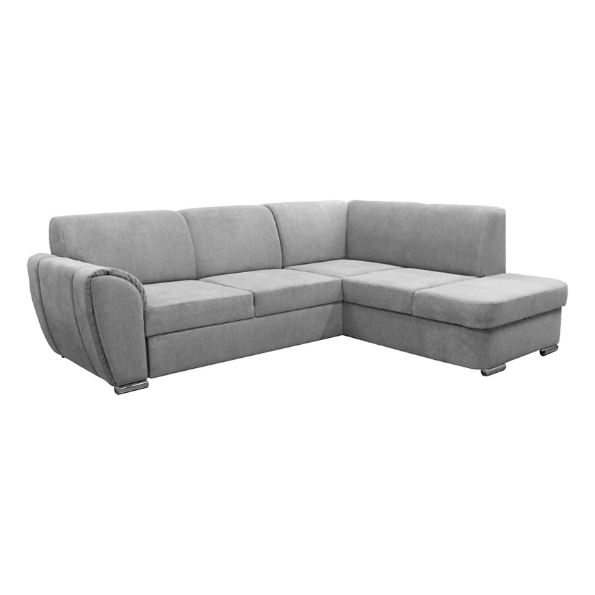 L-förmiges, klappbares Eck-Polstersofa SERPA rechts grau