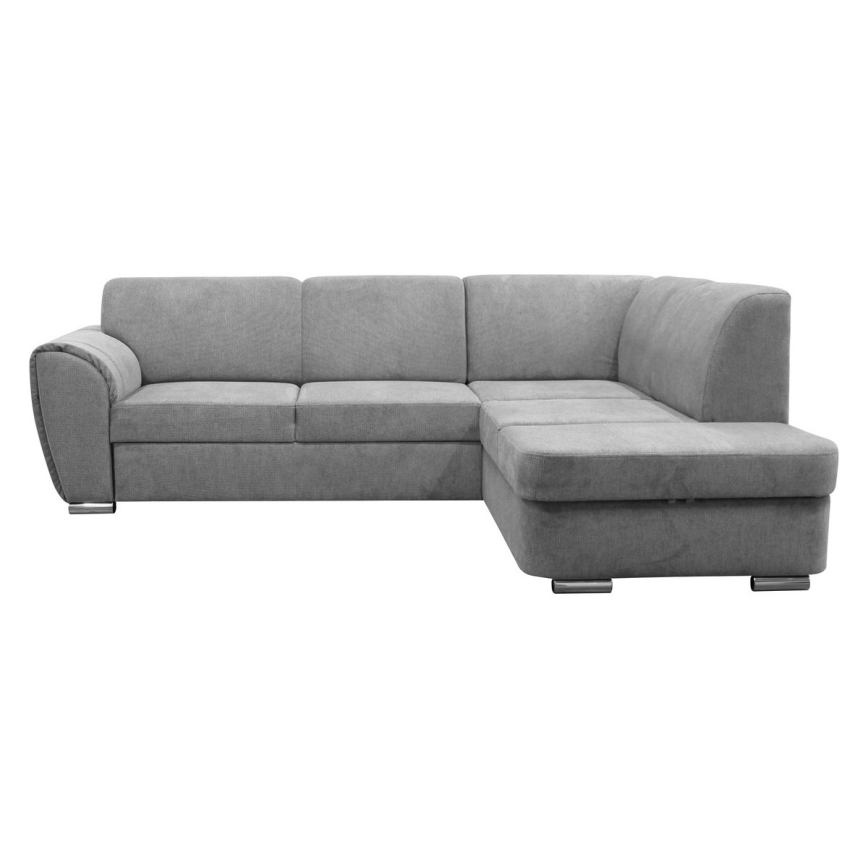 L-förmiges, klappbares Eck-Polstersofa SERPA rechts grau