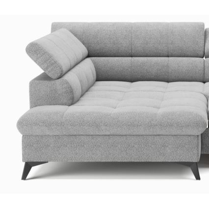 L-förmiges, klappbares Ecksofa MARANO links grau