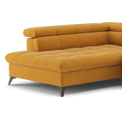 L-förmiges, klappbares Ecksofa MARANO links orange