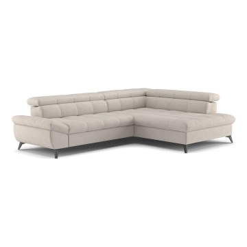 L-förmiges, klappbares Ecksofa MARANO rechts beige