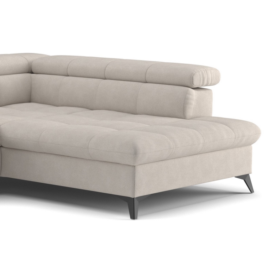 L-förmiges, klappbares Ecksofa MARANO rechts beige