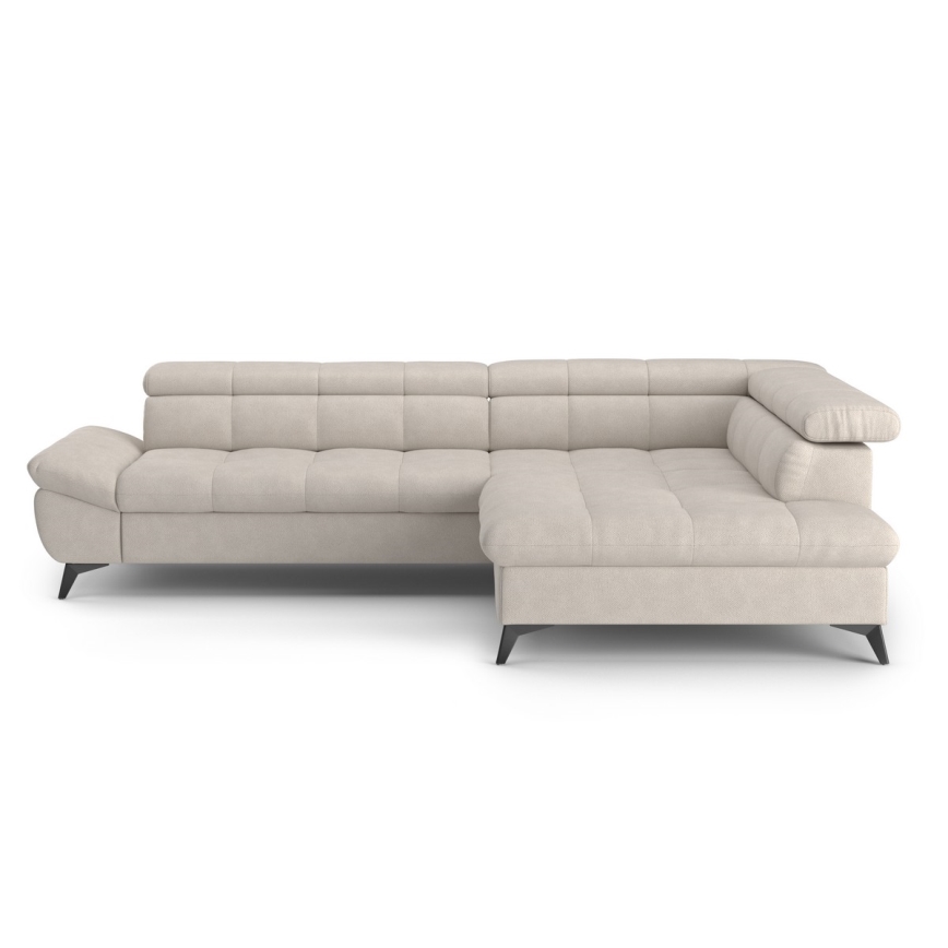 L-förmiges, klappbares Ecksofa MARANO rechts beige