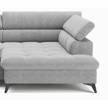 L-förmiges, klappbares Ecksofa MARANO rechts grau