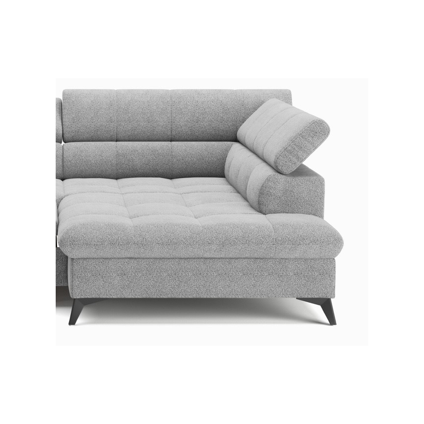 L-förmiges, klappbares Ecksofa MARANO rechts grau
