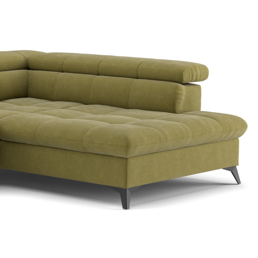 L-förmiges, klappbares Ecksofa MARANO rechts Olive