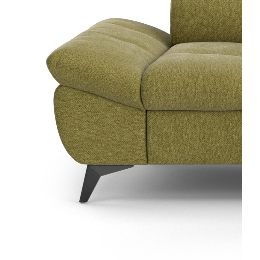 L-förmiges, klappbares Ecksofa MARANO rechts Olive